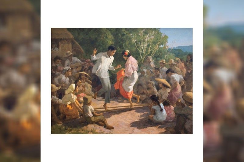 'Amorsolo’s “Tinikling” captured in the daylight of a fiesta.